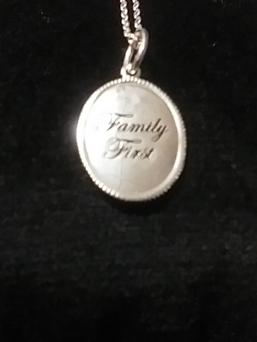 Sterling Silver Family First Necklace